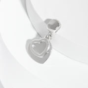 Charm Tag - Corazón doble con bail liso - Silvertag Shop