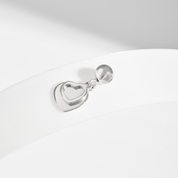 Charm Tag - Corazón doble con bail liso - Silvertag Shop