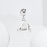 Charm Tag - Corazón doble con bail liso - Silvertag Shop
