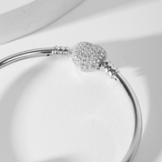 Glowtag - Brazalete Rígido con Broche de Corazón con Zirconias - Club VIP - Silvertag Shop