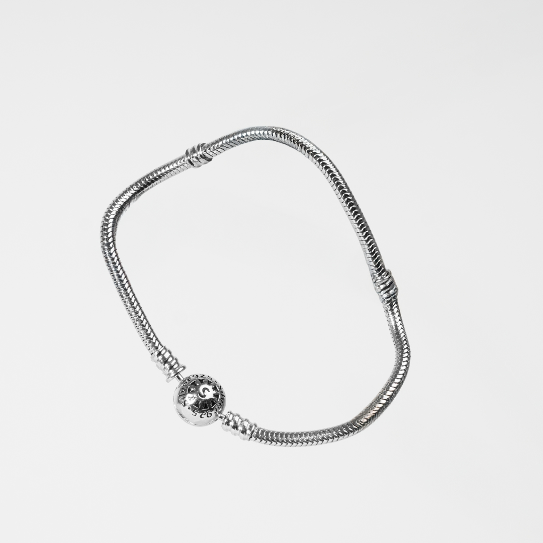 Flowtag - Brazalete Cadena de Serpiente con Cierre de Esfera - Club VIP - Silvertag Shop