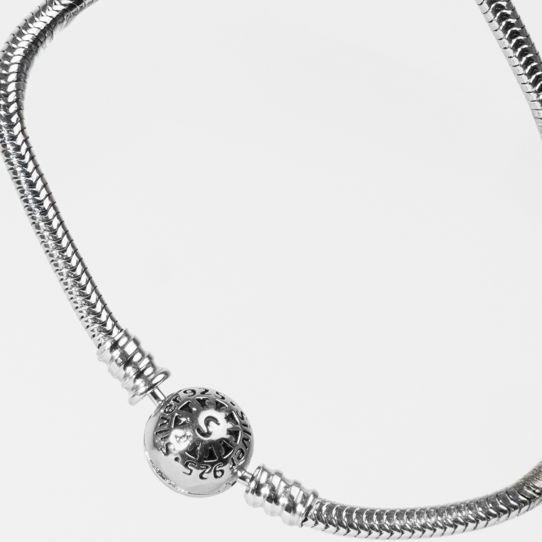 Flowtag - Brazalete Cadena de Serpiente con Cierre de Esfera - Club VIP - Silvertag Shop