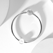 Glowtag - Brazalete Rígido con Broche de Corazón con Zirconias - Club VIP - Silvertag Shop