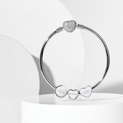 Glowtag - Brazalete Rígido con Broche de Corazón con Zirconias - Club VIP - Silvertag Shop