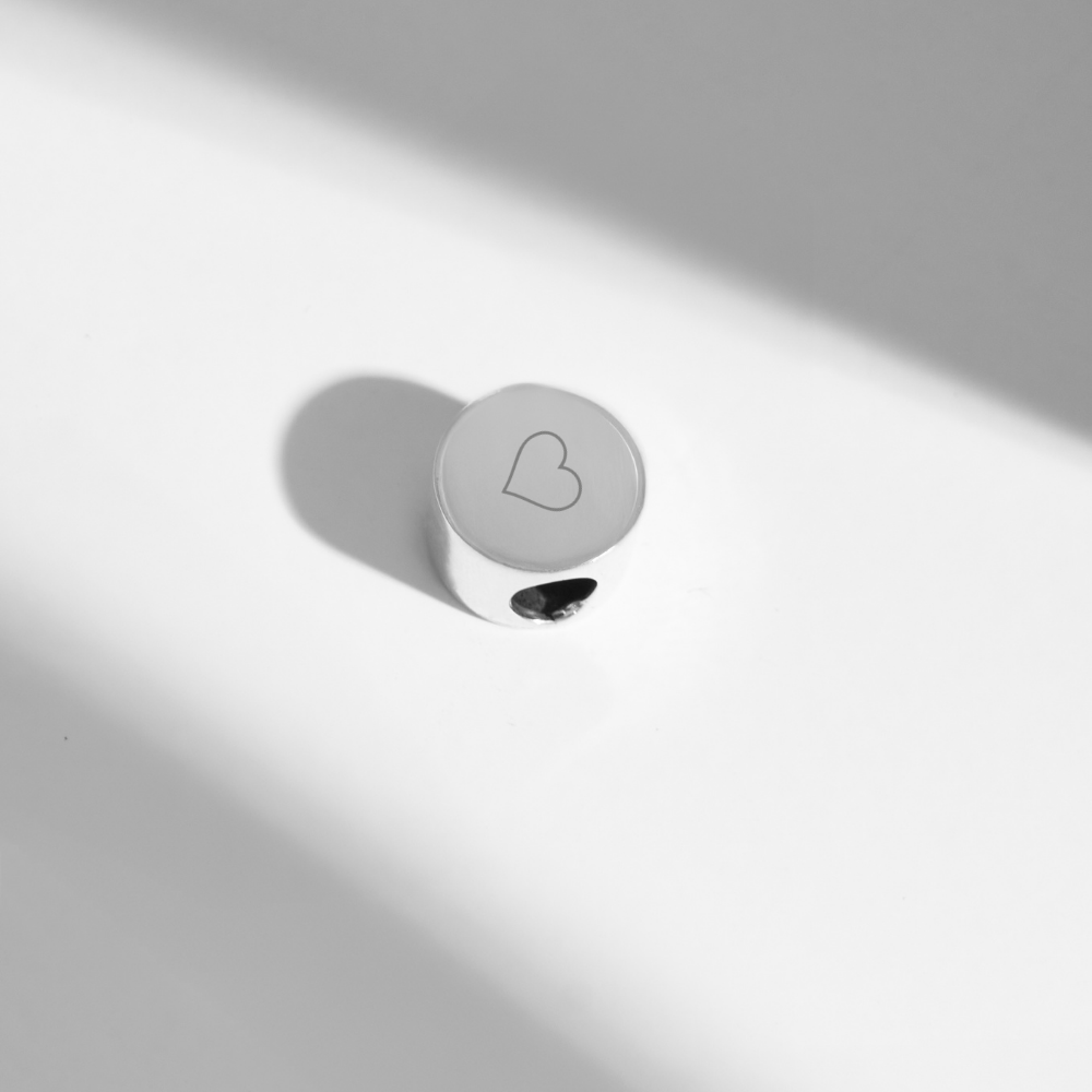 Charm Tag - Abalorio circular liso - Silvertag Shop